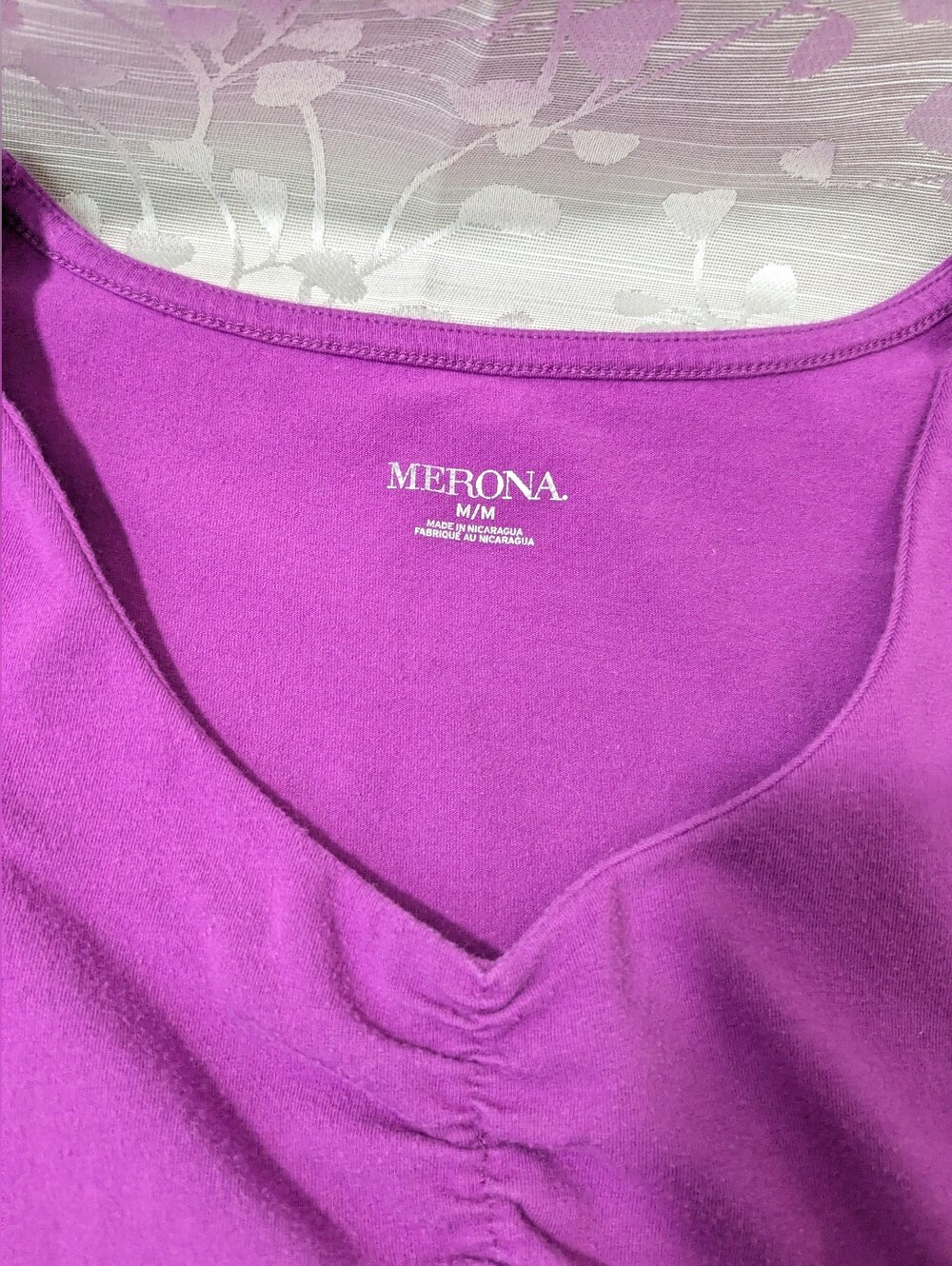 Merona Purple Scoop Neck Short Sleeve Top, Women's Medium - Picture 5 of 6